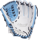 White palm of a Rawlings Liberty Advanced fastpitch glove with navy laces - SKU: RLA125-18WCBN image number null