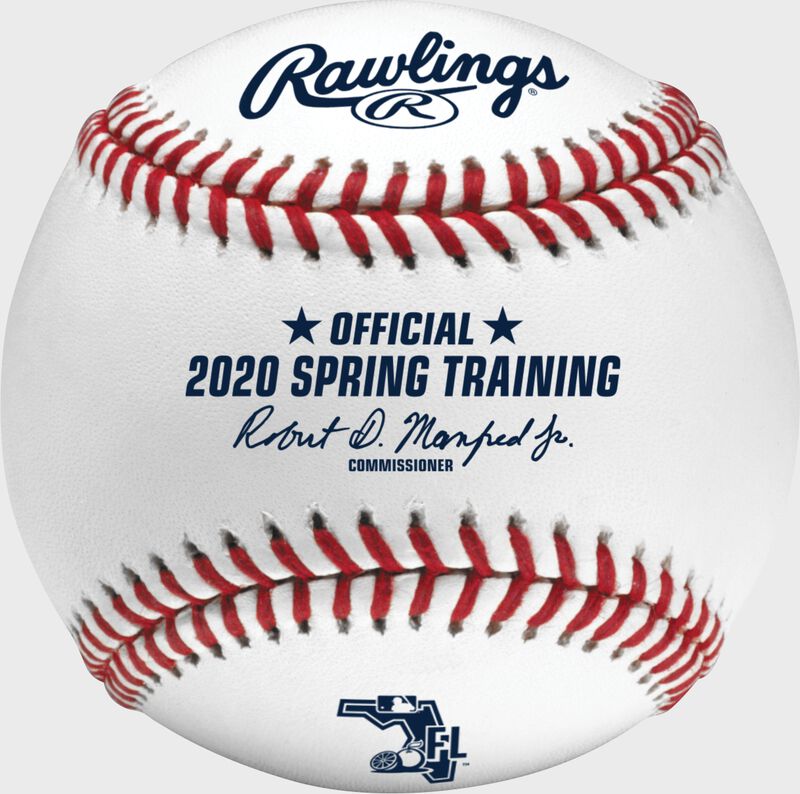 A MLB 2020 Florida Spring Training Baseball with the Official Ball of MLB stamp - SKU: ROMLBSTFL20 loading=