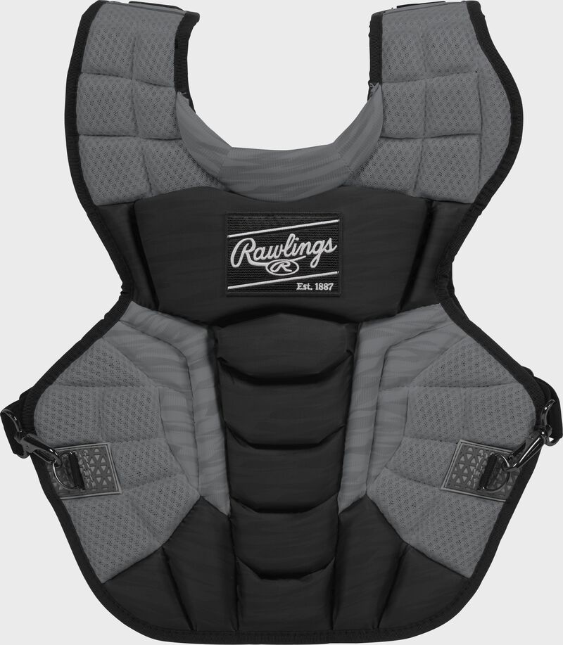 Front of a black Velo 2.0 chest protector