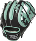 Shell back view of ocean mint and black 2021 Pro Preferred 11.75-inch infield glove image number null