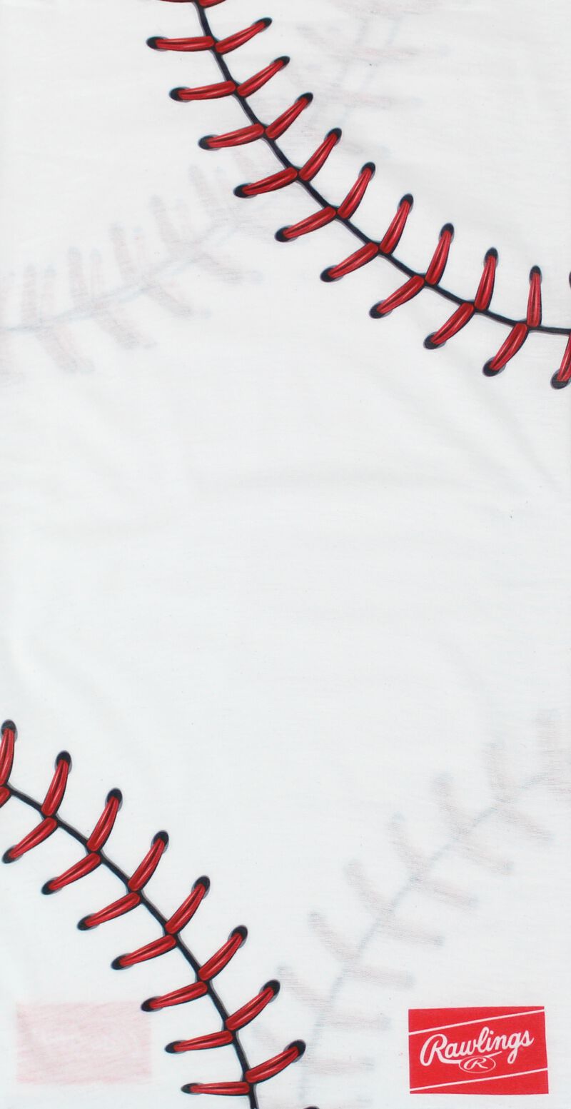 A white baseball stitch Rawlings multi-use neck gaiter - SKU: RC40001-100