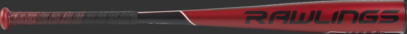 US955 5150 USA -5 baseball bat with a red barrel and black/red batting grip
