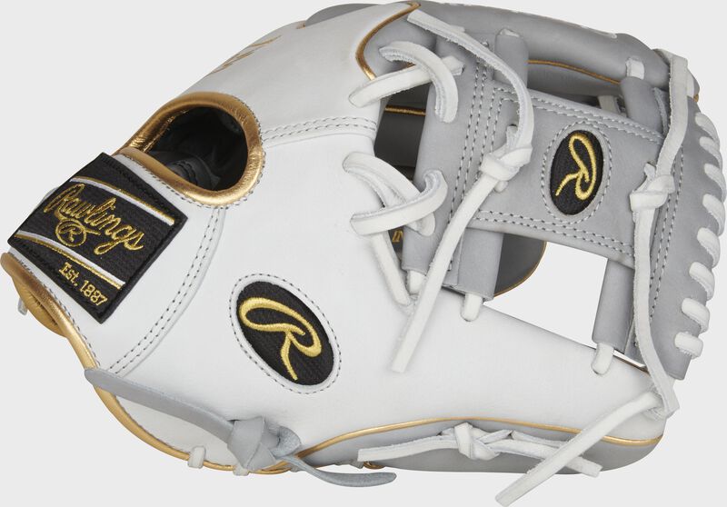 Thumb of a white/grey PRO204W-2GW Heart of the Hide 11.5-Inch Exclusive glove with a grey I-web