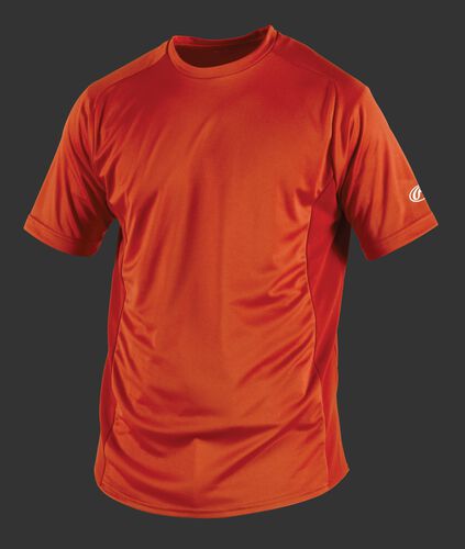 Front of Rawlings Burnt Orange Youth Short Sleeve Shirt - SKU #YSBASE