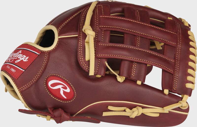 Thumb of a sherry 2022 Sandlot Series 12.75-Inch outfield glove with a H-web - SKU: S1275HS