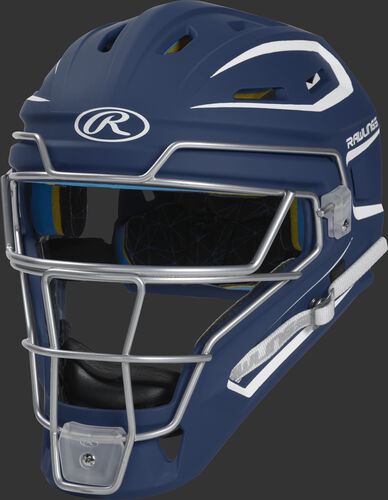 CHMCHJ navy Mach youth catcher's helmet with white trim