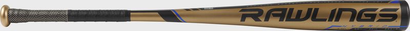 BB9V3 2019 BBCOR Velo baseball bat with a gold barrel and black grip