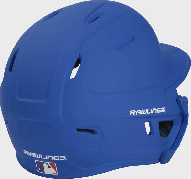 Back right-side view of Mach Left Handed Batting Helmet with EXT Flap | 1-Tone & 2-Tone - SKU: MACHEXTL loading=