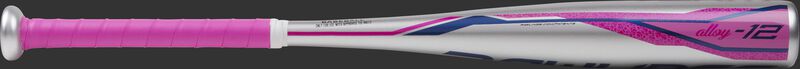 TBZS12 Rawlings Storm t-ball bat with a silver barrel and pink accents