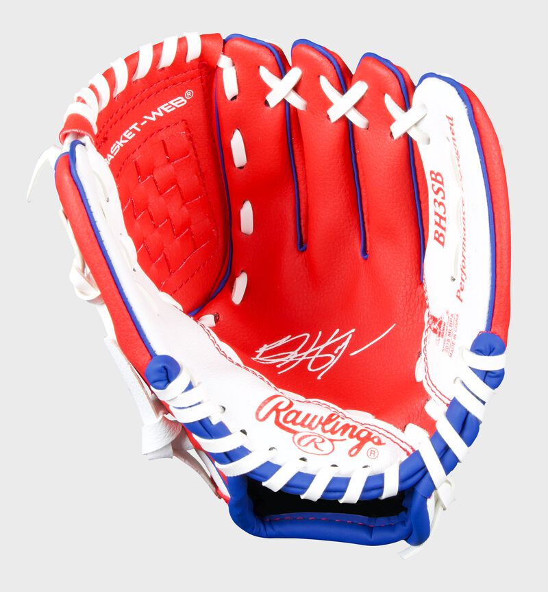 Shell palm view of Rawlings MLBPA 9-inch Bryce Harper Player glove