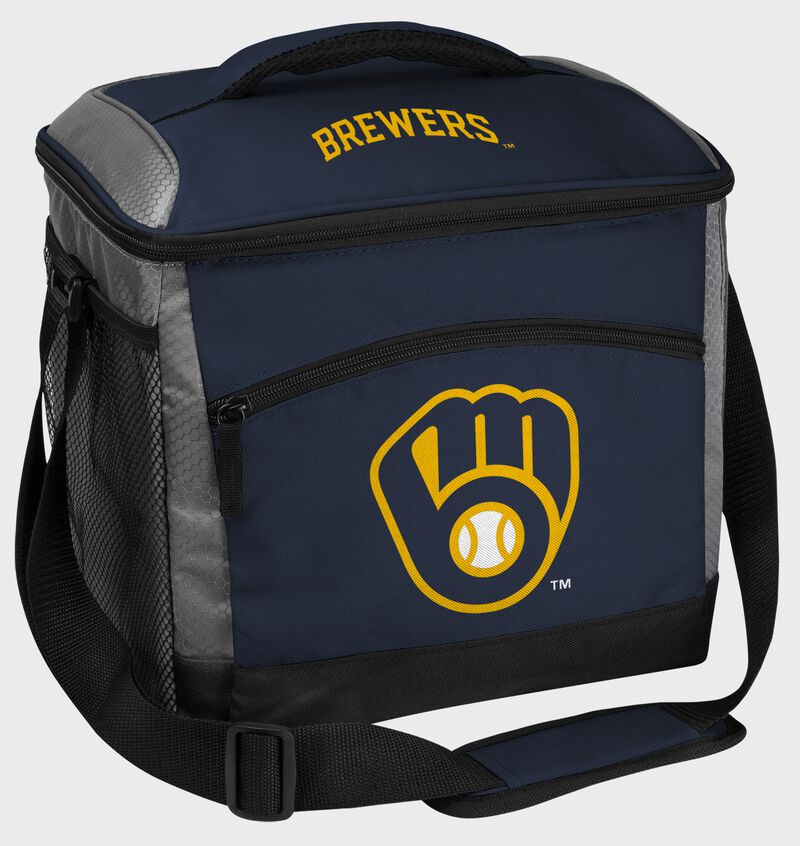 A Milwaukee Brewers 24 can soft sided cooler