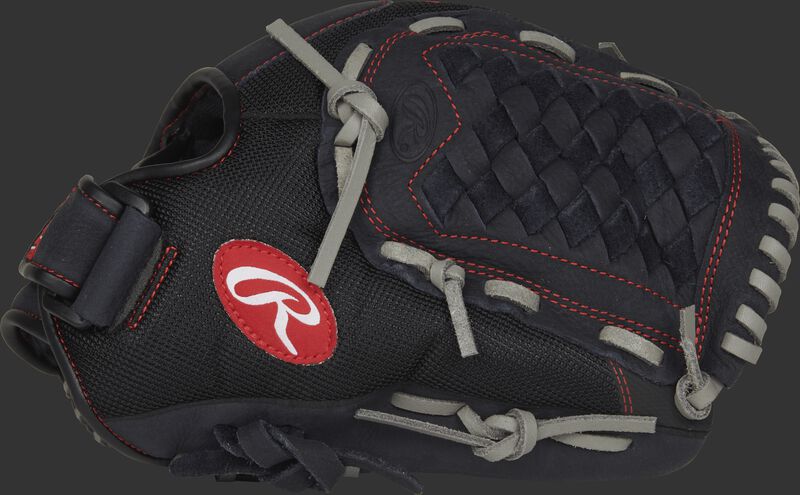 R120BGS Renegade 12-inch infield softball glove with a black thumb and black Basket web