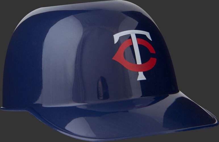 Front of Rawlings Navy Blue MLB Minnesota Twins Snack Size Helmets With Team Logo SKU #01950028121