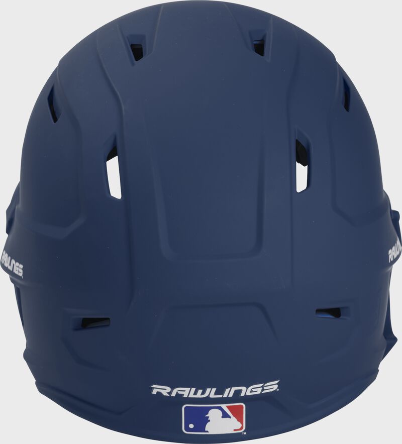 Rear view of Mach Left Handed Batting Helmet with EXT Flap | 1-Tone, Navy loading=