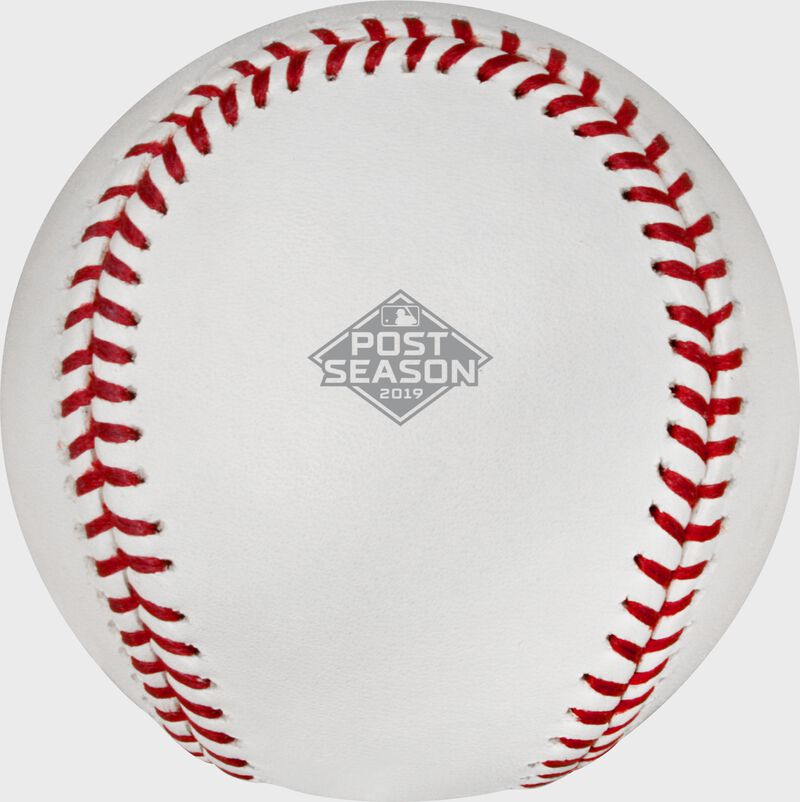 The 2019 MLB Postseason logo stamped on the NLCS19DL 2019 NLCS dueling baseball