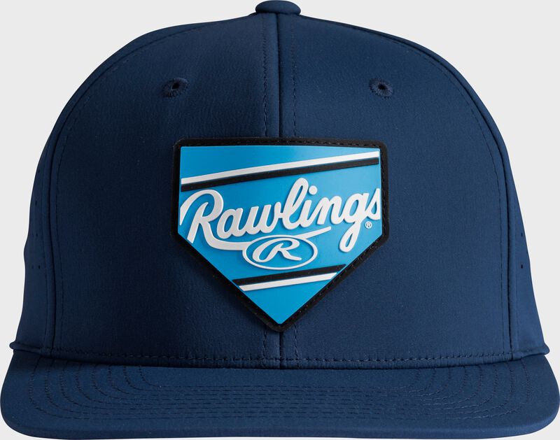 Rawlings Home Plate Performance Flat Bill Snapback Hat, Navy