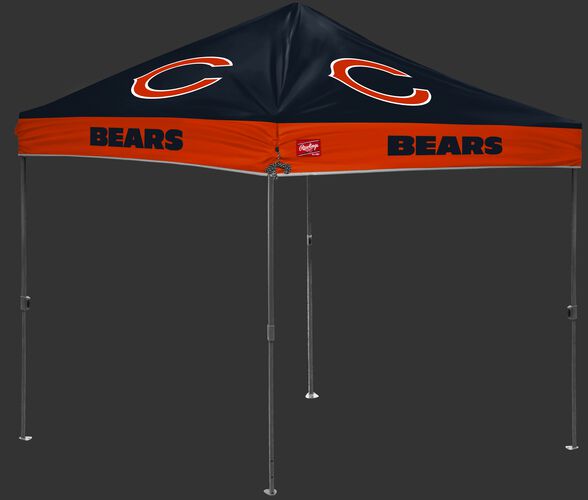 A navy/orange NFL Chicago Bears 10x10 canopy with team logos on each side - SKU: 02231062111