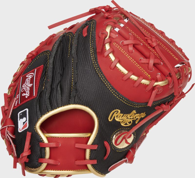 Black mesh back of a Yadier Molina Gameday 57 catcher's mitt - SKU: RSGPROYM4S image number null