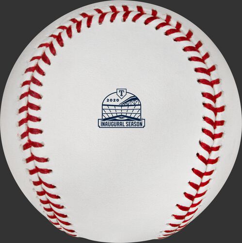 The Texas Rangers inaugural season at Glove Life Field logo stamped on a MLB baseball - SKU: ROMLBTRIN20
