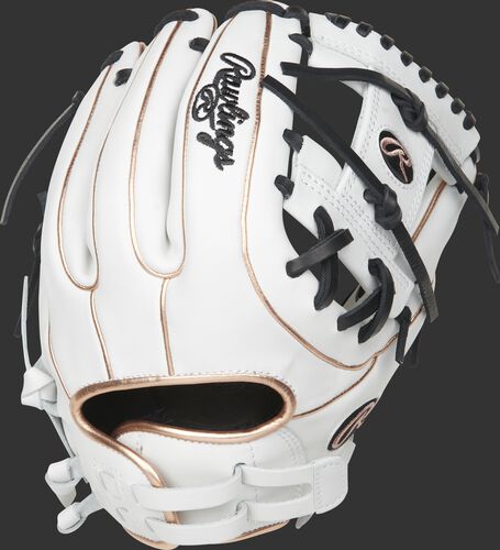 Back of a white 11.75-Inch Liberty Advanced I-web glove with a Pull Strap back - SKU: RLA715-2WB