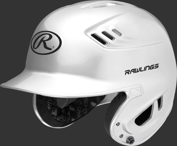 A metallic white R16S Velo senior batting helmet with Cool-Flo vents