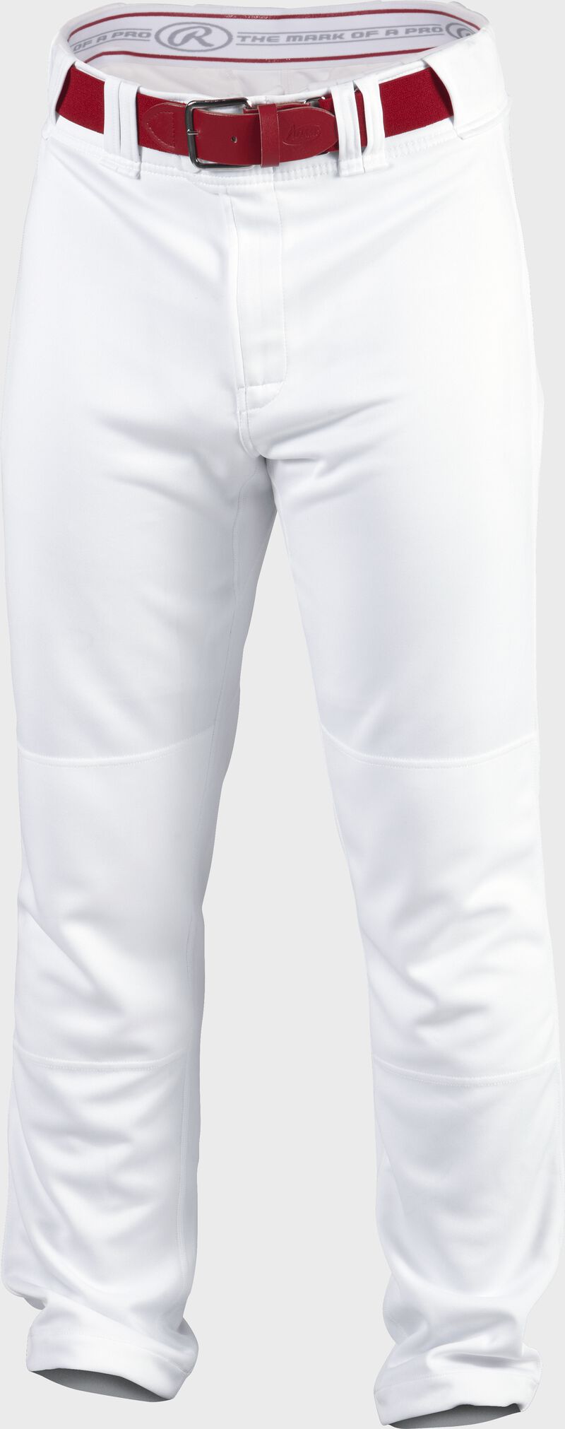 Front of Rawlings White Adult Premium Straight Baseball Pant - SKU #PPU140