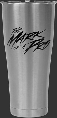Back of Rawlings Stainless Steel 30oz Tervis Tumber With The Mark of A Pro In Black Text SKU #1307069