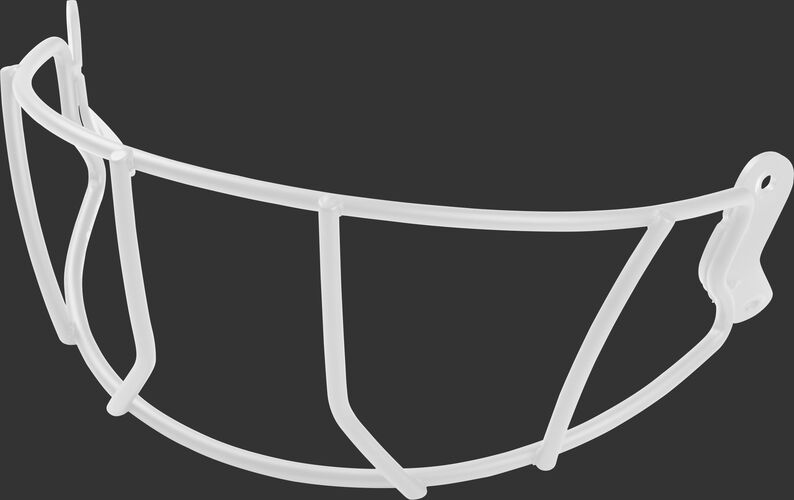 A white Mach softball wire guard facemask - SKU: MCSBWG-W