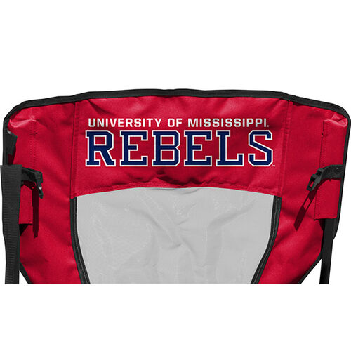 Back of Rawlings Red and Blue NCAA Ole Miss Rebels High Back Chair With Team Name SKU #09403087518