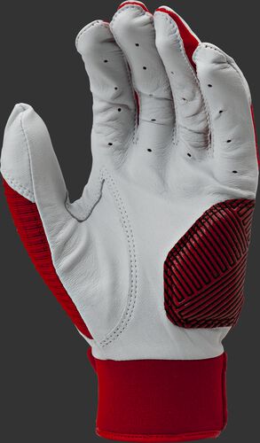 White palm of a scarlet WH950BG-S Workhorse batting glove