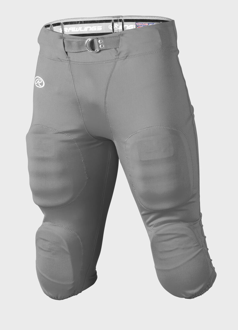 Front of Rawlings Silver Grey Adult Slotted Football Pant - SKU #FP147 loading=