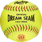 A USA NFHS official 11" softball with red stitching and red USA softball stamp - SKU: C11RYSA image number null