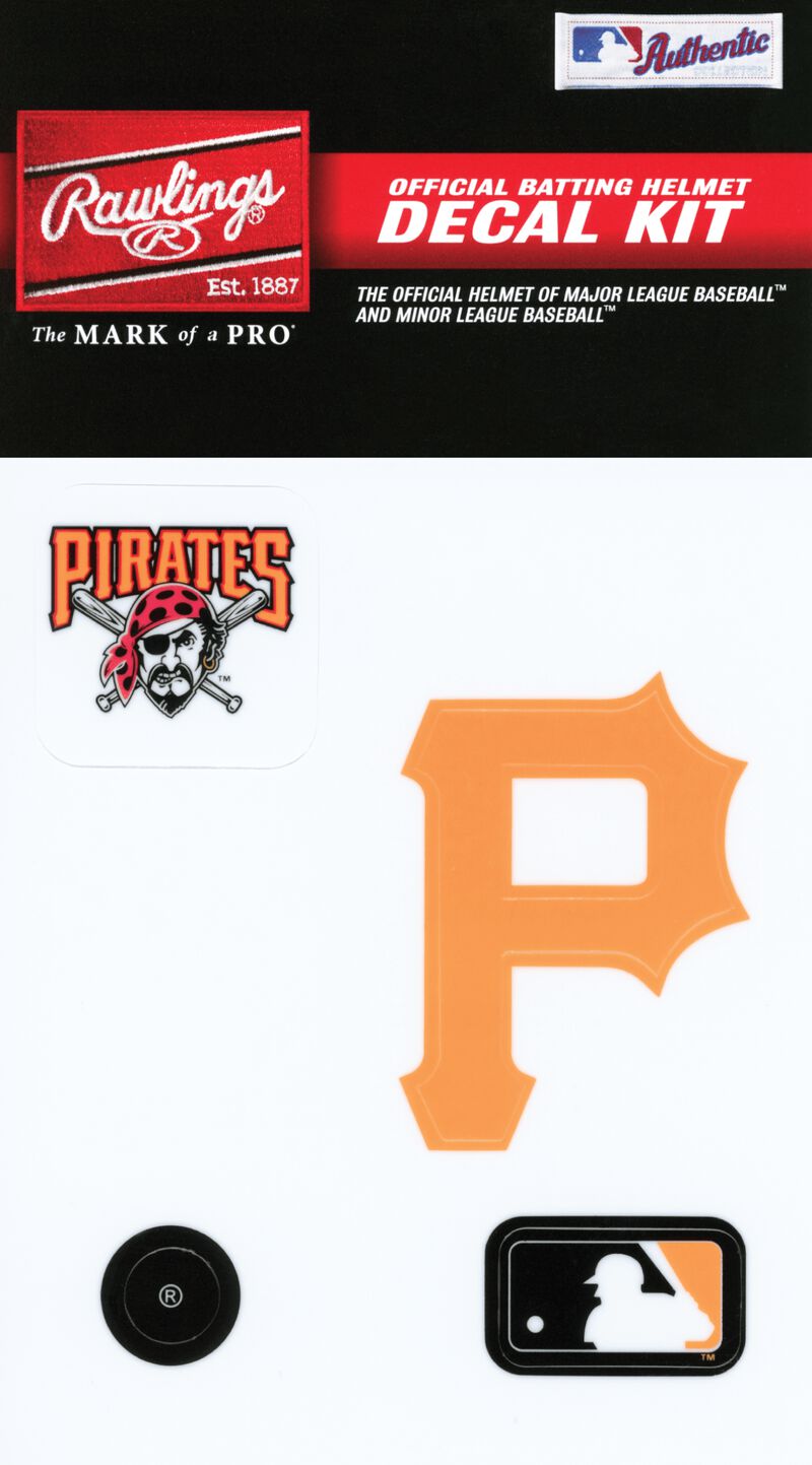 Rawlings MLB Pittsburgh Pirates Decal Kit With Team Logos and MLB Logo SKU #MLBDC-PIT