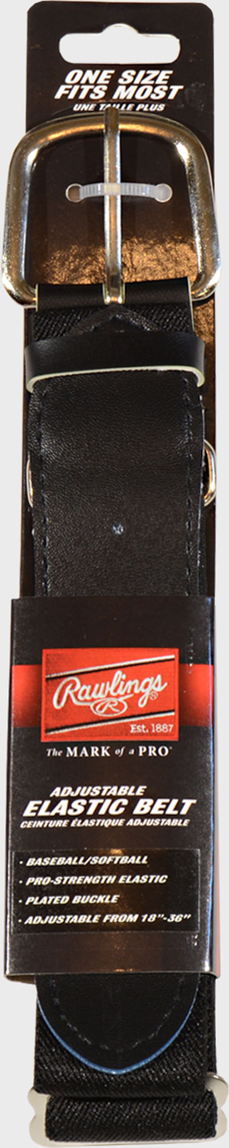 A black adjustable elastic baseball belt - SKU: BLT