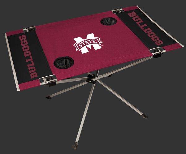 NCAA Mississippi State Bulldogs Endzone tailgate table with a team logo in the middle and two cup holders SKU #04053039111