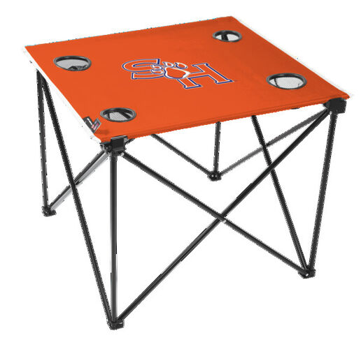 Rawlings Orange NCAA Sam Houston State Bearkats Deluxe Tailgate Table With Four Cup Holders and Team Logo Printed In The Middle SKU #00710279111