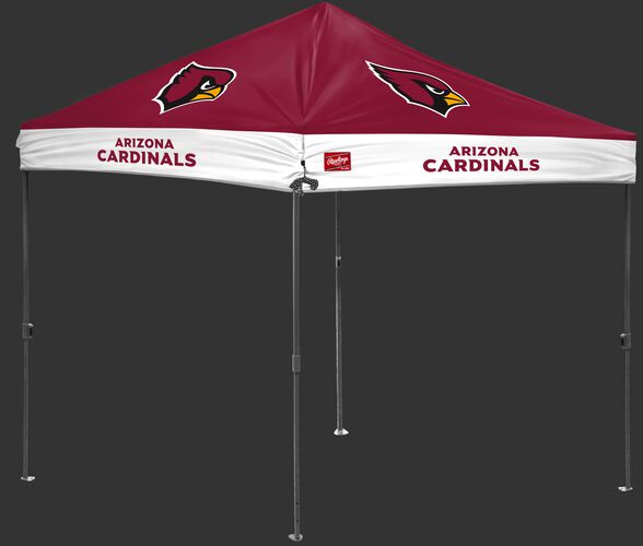 A red/white NFL Arizona Cardinals 10x10 canopy with team logos on each side - SKU: 02231081111