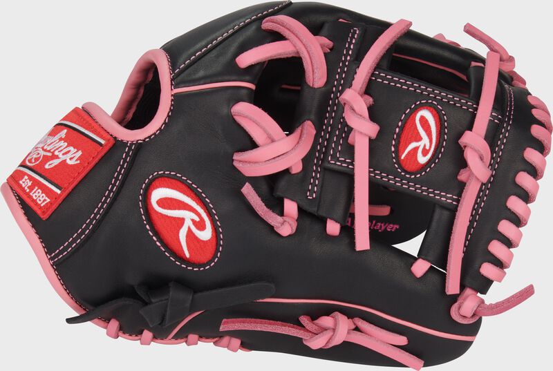 Thumb of a black Rawlings R9 Series 11.5-Inch Infield Glove with a black Pro I-web loading=