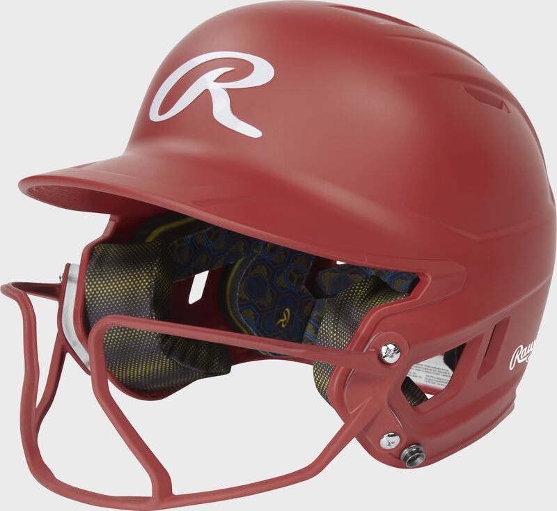 Rawlings Mach Hi-Viz Fastpitch Batting Helmet, Scarlet, Senior loading=