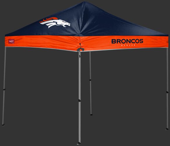 A blue/orange Denver Broncos 9x9 shelter with a team logo on the left side - SKU: 03231066112