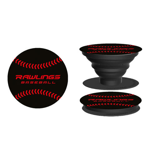 Rawlings Black and Red Pop Sockets With Rawlings Baseball In Red Writing and Red Baseball Stitches SKU #RAWLPOP