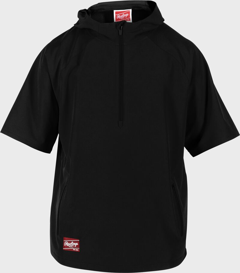 Rawlings ColorSync Short Sleeve Hoodie, Youth L, Black