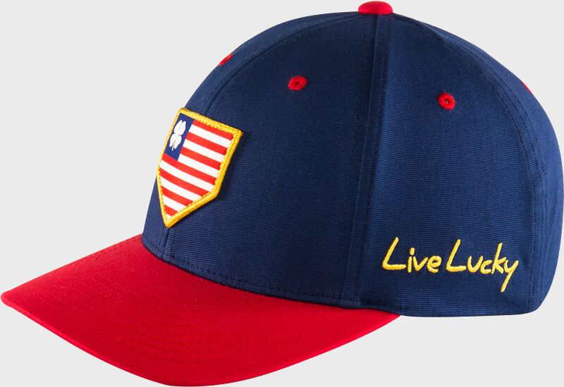 Left-side view of Rawlings Black Clover USA Fitted Hat - SKU: BCRBCU0071