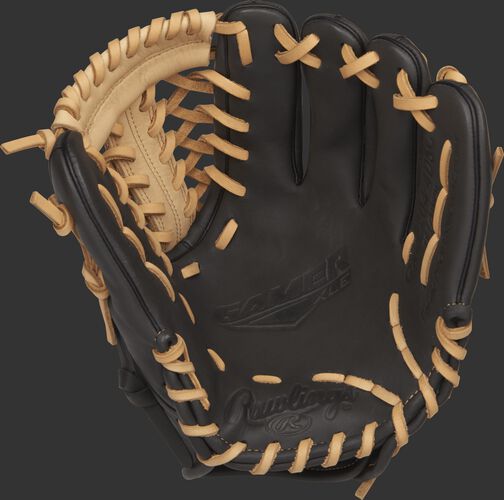 GXLE204-4DSC 11.5-inch Rawlings GXLE baseball glove with a dark shadow palm and camel laces