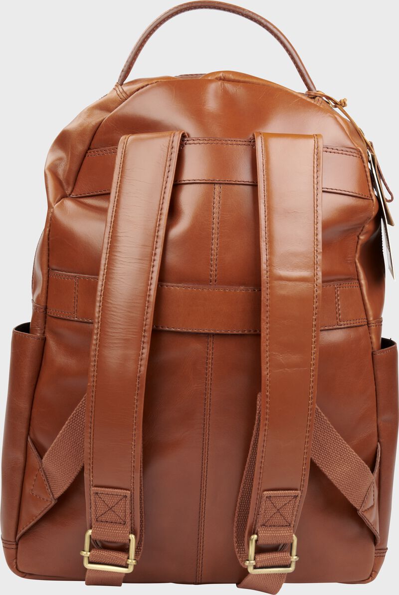 Tan Genuine Leather Top Handle Zipper Everyday Backpack