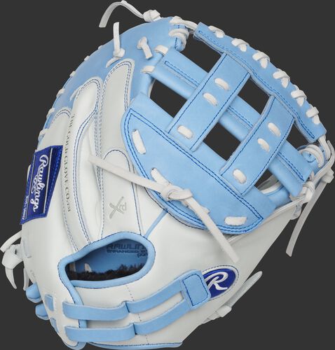 RLACM33FPCB 33-inch Liberty Advanced catcher's mitt with a white back and adjustable pull strap
