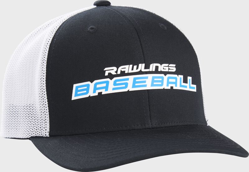 A Rawlings Baseball Mesh Snapback Hat - SKU: RSGBH-B/W