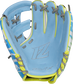 Columbia blue palm of a Rawlings REV1X infield glove with gray laces - SKU: RSGREVFL12-32 image number null