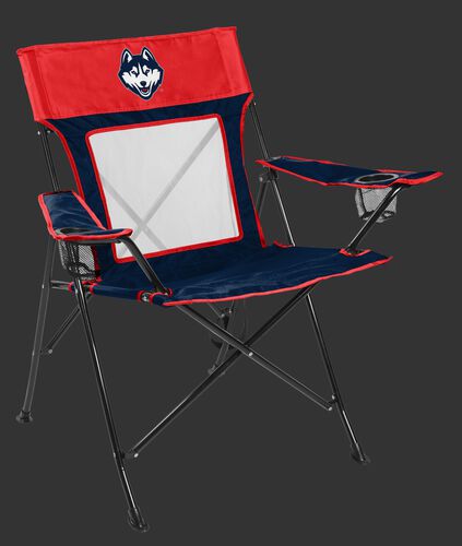 Front of Rawlings Navy and Red NCAA UCONN Huskies Game Changer Chair With Team Logo SKU #00643072111