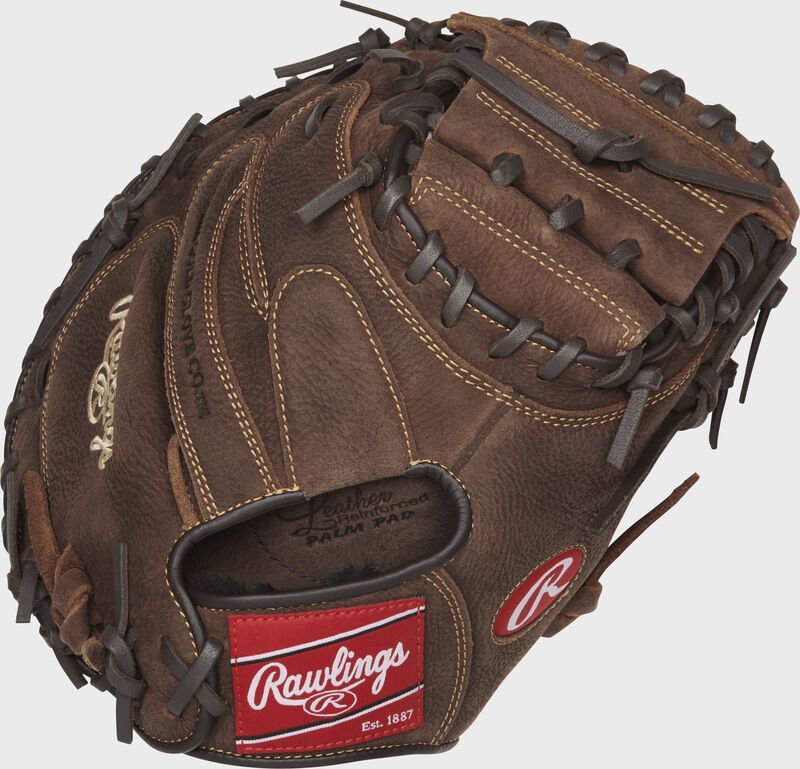 Shell back view of Player Preferred 33-in Catchers Mitt loading=
